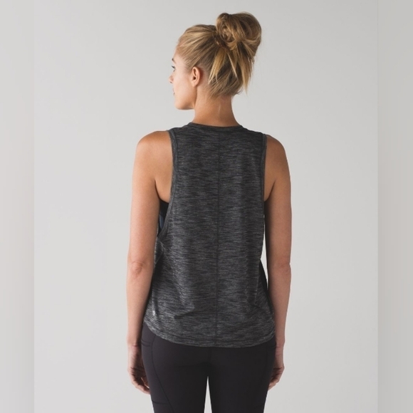Lululemon Cardio Squad Tank II Heathered Black sz 4 - Picture 1 of 7